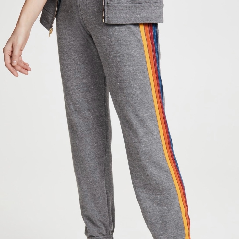 Aviator Nation Five Stripe Gray Sweatpants